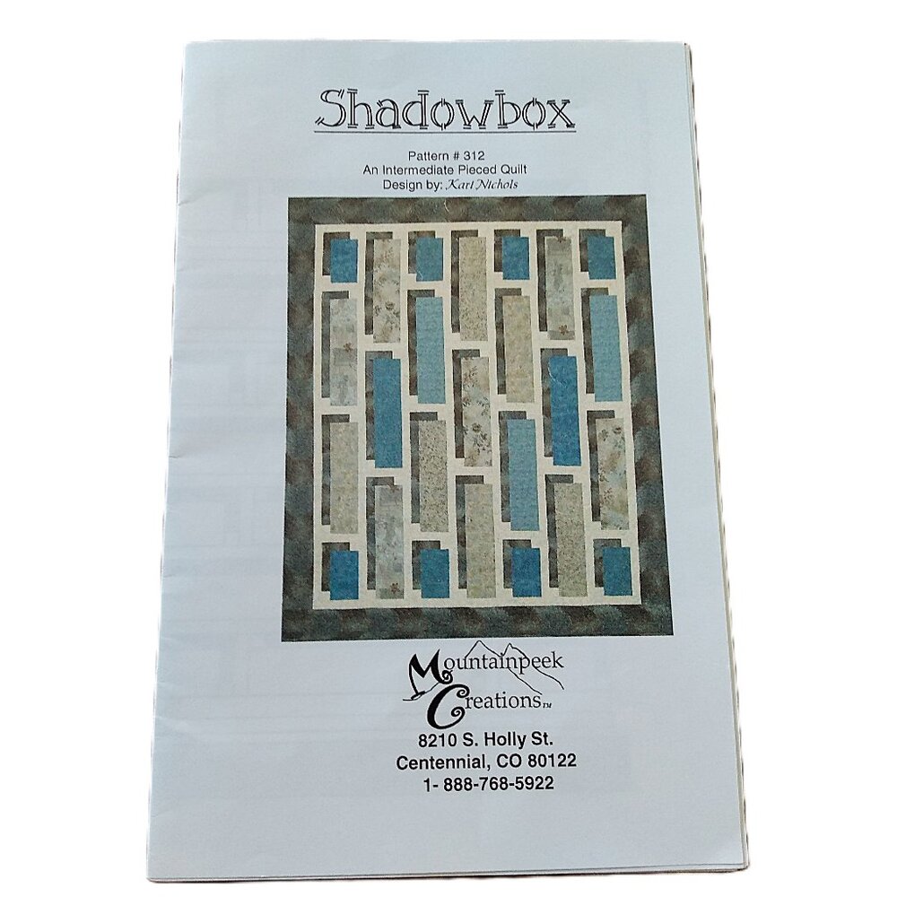 Quilt Sewing Pattern 68x81 or 84x104 Shadowbox Rectangle Mountainpeek Creations